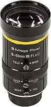 Arducam 8-50mm C-Mount Zoom Lens for IMX477 Raspberry Pi HQ Camera, with C-CS Adapter, Industrial Telescope Lens