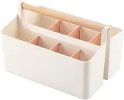 Vidifor Large Plastic Portable Caddy with Handle, Storage Organizer Bin with Adjustable Dividers for Art Supplies, Crafts, Colored Pencils, Makeup Desk