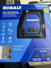Kobalt 100ft Self-Leveling Cross-line Laser Level Rechargeable 5413018 Free Ship