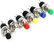 10pcs 7mm Mini Momentary ON Off Push Button Switch 250V 1A 125V 3A 2 Pin Normally Open Self Reset Plastic Switches,Red