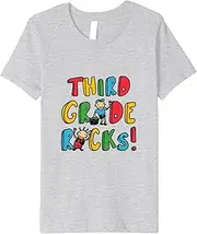 [X.Style] Back to School Shirt Girls Third Grade Rocks Kids ds186 T-Shirt Black