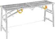 Scaffolding Portable Step Ladder Stool Work Platform Folding Caravan Step Heavy for Washing Vehicles Cleaning Windows Decorating (11.81 X62.99 in) (Silver 11.81 X70.87 in)
