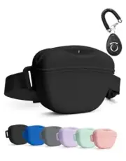 Dog Treat Pouch with Training Clicker, Upgrade Stronger Magnetic Closure Black