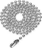 [uxcell] Stainless Steel Ball Chain 2.4mm 17.7" Length 316L Round Bead Necklace Dog Tag Pull Chains with Connectors Clasps for Men Women Jewelry Making Bracelets Keychain, Silver