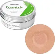 Freestyle 2/3 Sensor Covers -40 PCS Adhesive Patches for Libre 1/3-Waterproof CGM Tape No Glue On The Center-Color Tan and Long Lasting