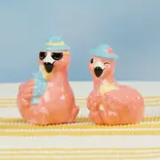 Mini Flamingos Salt And Pepper Shakers NEW