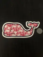 New Vineyard Vines Pink Heart Valentine Whale Sticker Hydroflask Yeti Car Decal