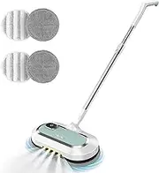 AlfaBot Cordless Electric Spin Mop, Floor Cleaner with LED Headlight, Up to 60 mins Battery（NO Water Tank ）