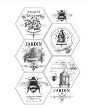 Bee Insect Hexagons Clear Acrylic Stamp Cardmaking Junk Journals Scrapbooks 7pcs