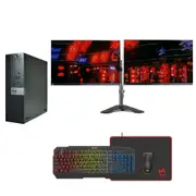 Dell 7040 Bundle Gaming Desktop i7-6700 3.4GHz 256GB 16GB RAM GTX 1050ti + Dual 24" Monitor - Refurbished