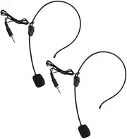 DOITOOL Teaching Amplifier Microphone Set 2pcs Condenser Microphones Wired Earhooks for Adjustment