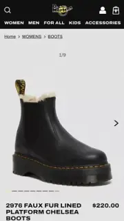 New With Box Doc Martens Faux Fur Lined Pisa Boot-size 10 Men’s.