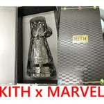 BLACK(世界一百組限定)全新KITH X MARVEL反派集結THANOS薩諾斯無限手套金屬模型巨大紙鎮公仔模型玩具