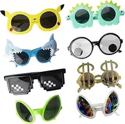MEIYUETAOSI Party Sunglasses, 8 Pcs Funny Hawaiian Glasses, Birthday Party Glasses, Photo Booth Props, Party Supplies Decoration