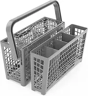 NATIKON Universal Dishwasher Utensils Silverware Cutlery Basket Compatible with Maytag, Samsung, Kenmore,GE, Bosch, Whirlpool, KitchenAid and Many More (Gray Detachable)