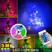16FT Flexible 3528 RGB LED SMD Strip Light Remote Fairy Lights Room TV Party Bar
