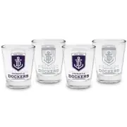 AFL Shot Glass Set of 4 - Fremantle Dockers - 50ml