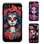 beautiful skull roses art For iPhone XS 11 12 13 14 15 16 Pro Max Full Body Case