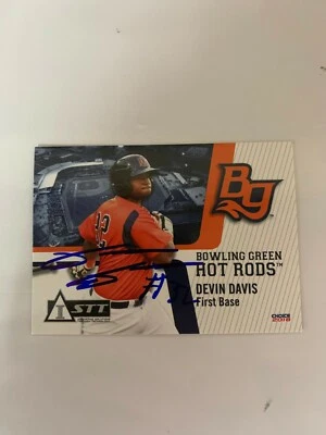 Devin Davis 2018 Signed Bowling Green Hot Rod Team Card