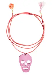 [Love And Madness] Pink Skull Wrap Choker