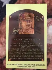 Hack Wilson Postcard- Baseball Hall of Fame Induction Plaque -Cooperstown Photo