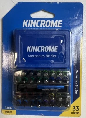 Kincrome 33 Piece 1/4" Hex Bit And Holder Mechanics Bit Set (13650) - New