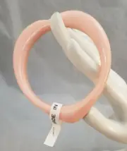 Heart Shaped Light Pink Lucite Bangle Bracelet Made in Japan New Old Stock NICE