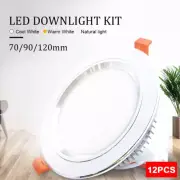 12X LED Downlight 70/90/120mm Warm/Cool White/Tri Colour Dimmable Ceiling Lights