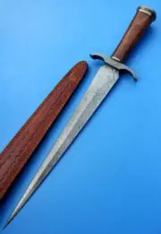 Custom Handmade Damascus Hunting Dagger full tang Dagger toothpick