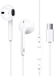 Headphones with USB-C Plug, Wired Ear Buds with Built-in Remote to Control Music, Phone Calls, and Volume