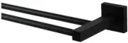 Brasshards MINT SQUARE DOUBLE TOWEL RAIL 750mm Solid Brass MATTE BLACK 13SDR01M