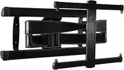 Sanus Premium Full Motion TV Wall Mount for TVs Up to 90" - Brushed Black Finish with FluidMotion Design for Smooth Extension, Tilt, Swivel - Low Profile TV Bracket Plus Easy 3 Step Install