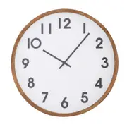 Wall Clock Leonard Brown White & Black
