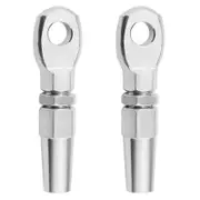 2Pcs Marine Grade 316 Stainless Steel Swageless Eye Terminal Wire Cable Rope Diy Fitting Rigging Hardware Balustrade Kit silver