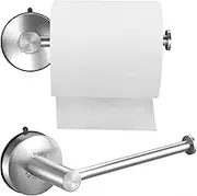 DGYB Brushed Nickel Toilet Paper Holder Wall Mount 5.8 Inch Suction Cup Toilet Paper Roll Holder Modern TP Holder SUS 304 Stainless Steel Toilet Tissue Holder for Bathroom Kitchen