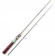 Fishing Pole 1.68m Carbon Ul Spinning Rod Slow Soft Wooden Handle Casting Rods Ultra Light Lure Fishing Rod Solid 2 Tips Colorful Trout Rod (Color : A)