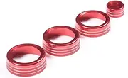 JIUYIN Knob Ring Cover,Fit For Jaguar, F-TYPE 2013-2022 Auto Interior Accessories Aluminum Alloy Car Air Conditioner Audio Switch Trim Dashboard Knob Ring(Red)