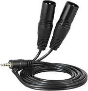zolyet 1.5m/ 5ft o Cable Cord Dual XLR Male to 3.5mm Male Plug