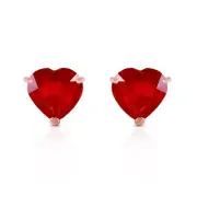 2.9 Carat 14k Solid Rose Gold Stud Earrings Natural Heart Ruby