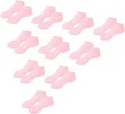 Perfeclan Silicone Socks 10 Pair Foot Covers Sturdy Gifts Cracked Heel Treatment Multifunctional Foot Care Sleeves Moisturizing Socks, Pink