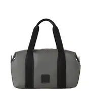 [Mulberry] Dalston Holdall Asphalt & Black Coated Canvas & Rubberised Leather