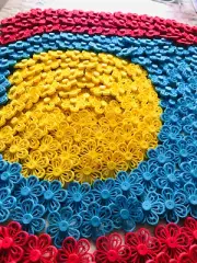 DIY Handmade Paper Quilling Flowers RED, YELLOW, BLUE Greeting Card Crft LOT-300