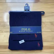 Polo Ralph Lauren Mens Wool Blend Hat & Scarf Navy Blue 2 Piece Set