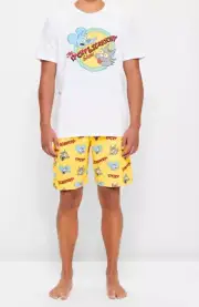 MENS size XL THE SIMPSONS Itchy & Scratchy Summer pyjamas Extra Large NEW 0492