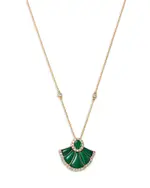 Bloomingdale's Fine Collection Emerald, Malachite & Diamond Pendant Necklace in 14K Yellow Gold, 18