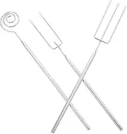 Vaguelly 1 Set Stainless Steel Hot Pot Fork Dipping Fondue Candy Making Dippers Cheese Forks Dessert Tools Chocolate Dipper Tool Chocolate Making Tools Appetizer Serving Utensils Silver