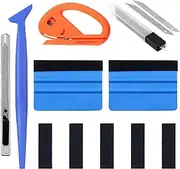 Glarks 21Pcs Car Vinyl Wrap Window Tint Film Tool Kit Includes 4 Inch Felt Edge Squeegee and Spare Fabric Felt, Utility Knife and Blades, Safety Vinyl Cutter, Micro Squeegee for Car Wrapping