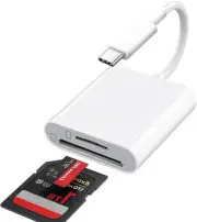 USB C SD Card Reader for iPhone 15, USB C to SD/Micro SD Memory Card Adapter ...