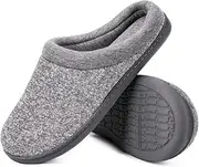 [NATUZORA] Knit Memory Foam Slippers - Slip-On House Shoes with Non-Slip Rubber Sole, Machine Washable, Ultra-Soft & Warm for Indoor Comfort