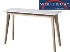 Brand New Oslo sofa hall Table Two Tone Matte White & Ash hardwood Timber Legs